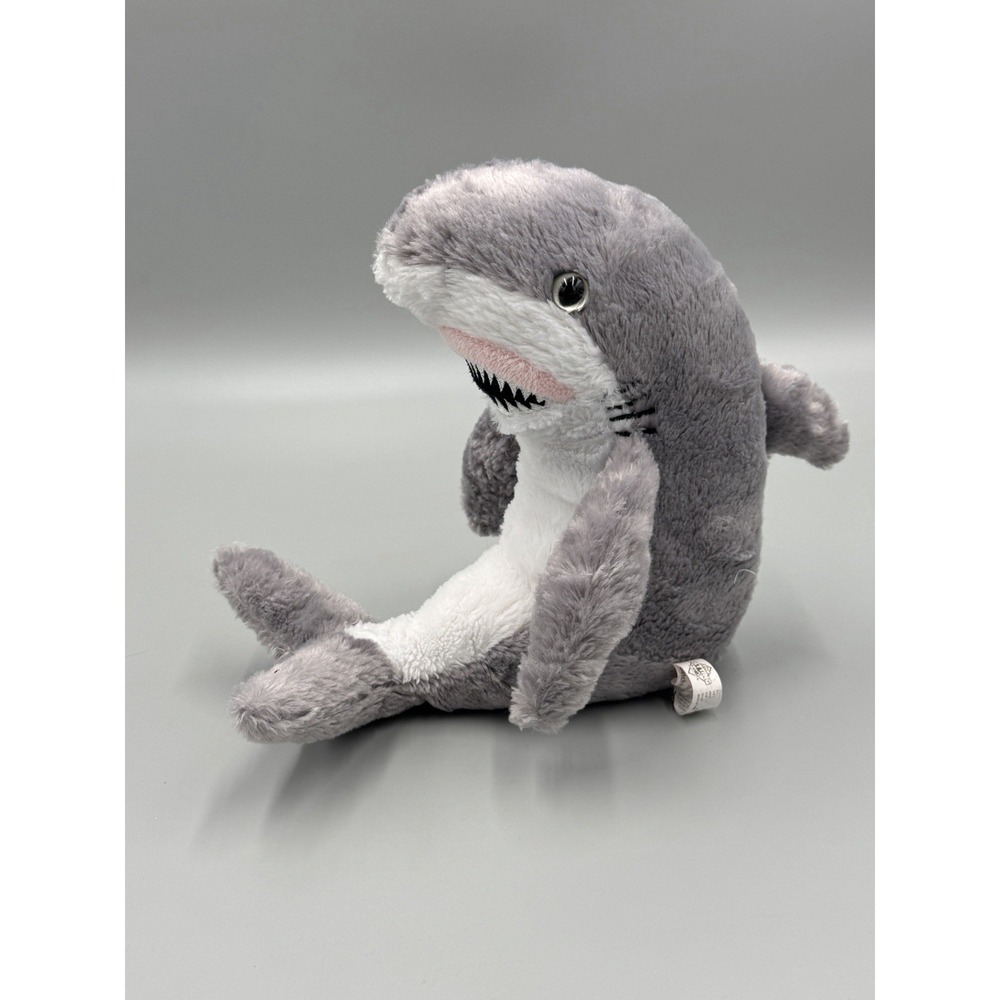 The Petting Zoo Tiger Shark Plush Gray White 9 Inch Stuffed Animal 2016